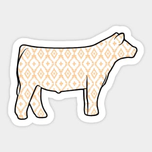 Rustic Yellow Aztec Show Steer Silhouette  - NOT FOR RESALE WITHOUT PERMISSION Sticker